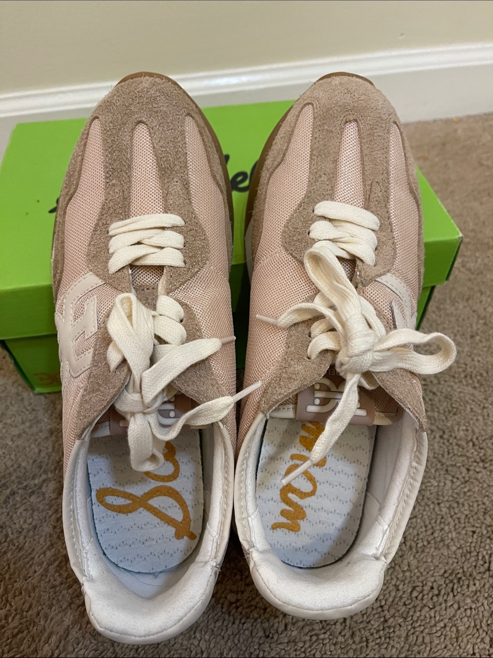 Sam Edelman Beige & Taupe Suede Mesh Sneakers Langley3 size 9 - Picture 4 of 10
